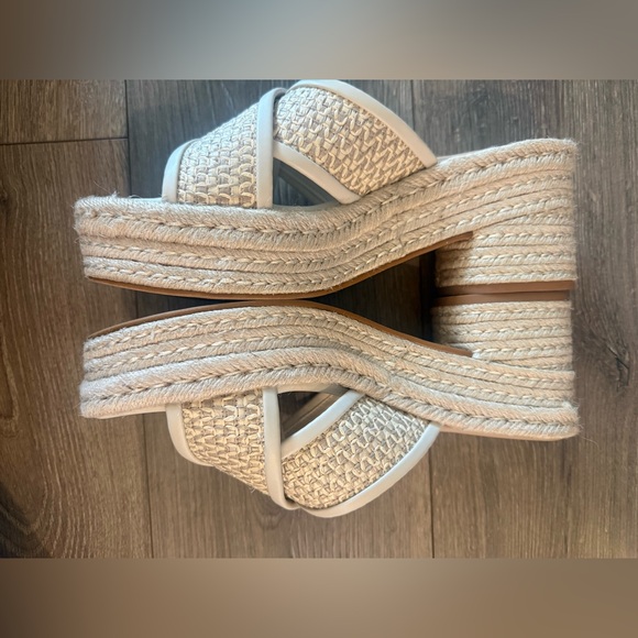 Dolce Vita Eldora Crisscross Raffia Espadrille Platform Slide Sandals Size 9.5 - Picture 4 of 12